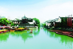 南京夫子庙-夫子庙边上秦淮河全景
