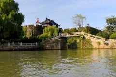 苏州古运河古城水上游-苏州古运河河边小桥